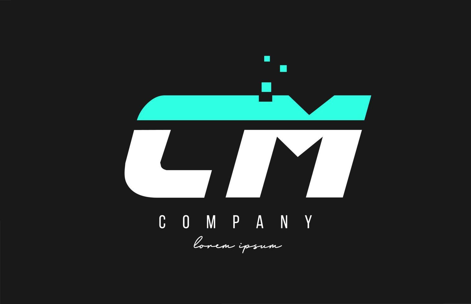 cm c m alphabet letter logo combination in blue and white color. Creative icon design for business and company vector