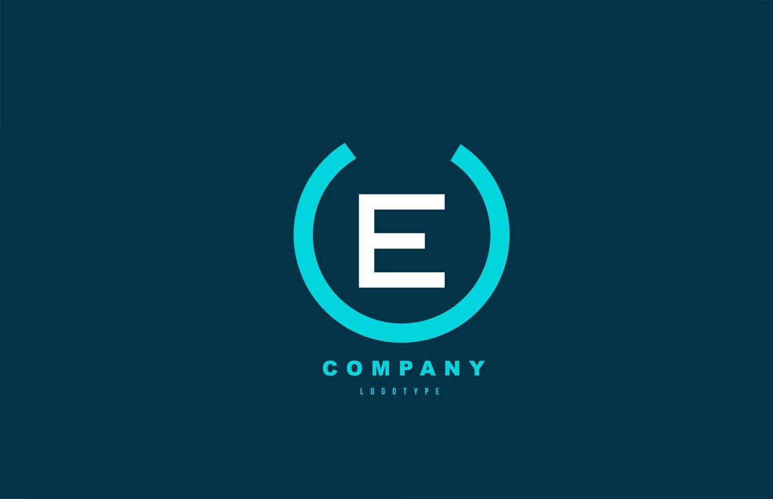 E white and blue letter logo alphabet icon design for company and business vector