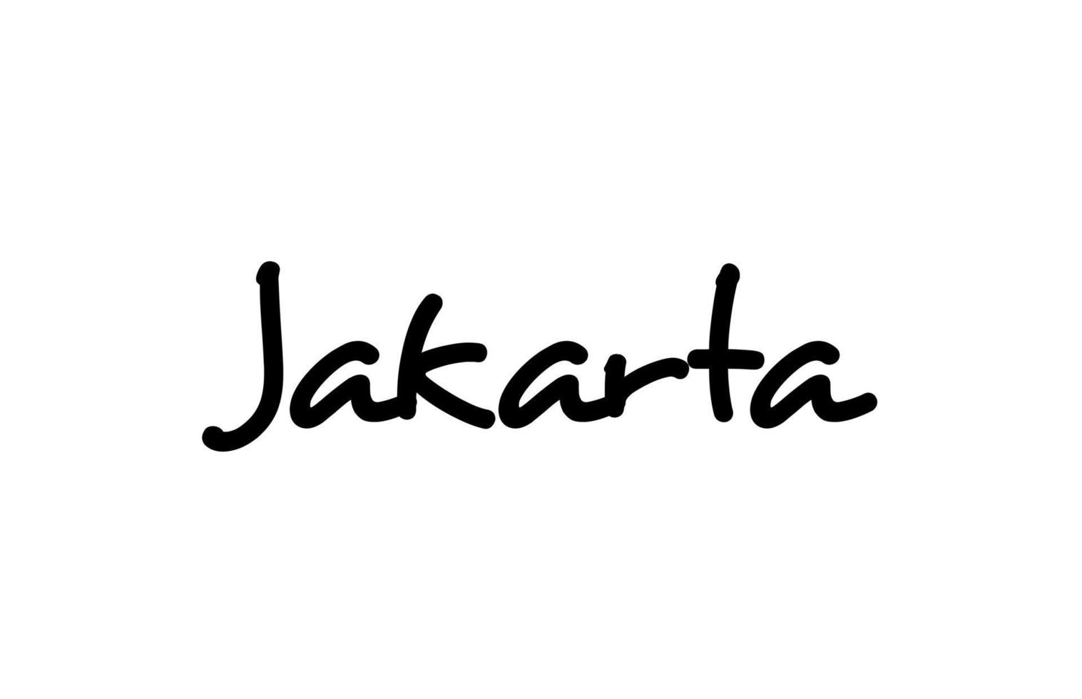 Jakarta city handwritten word text hand lettering. Calligraphy text. Typography in black color vector