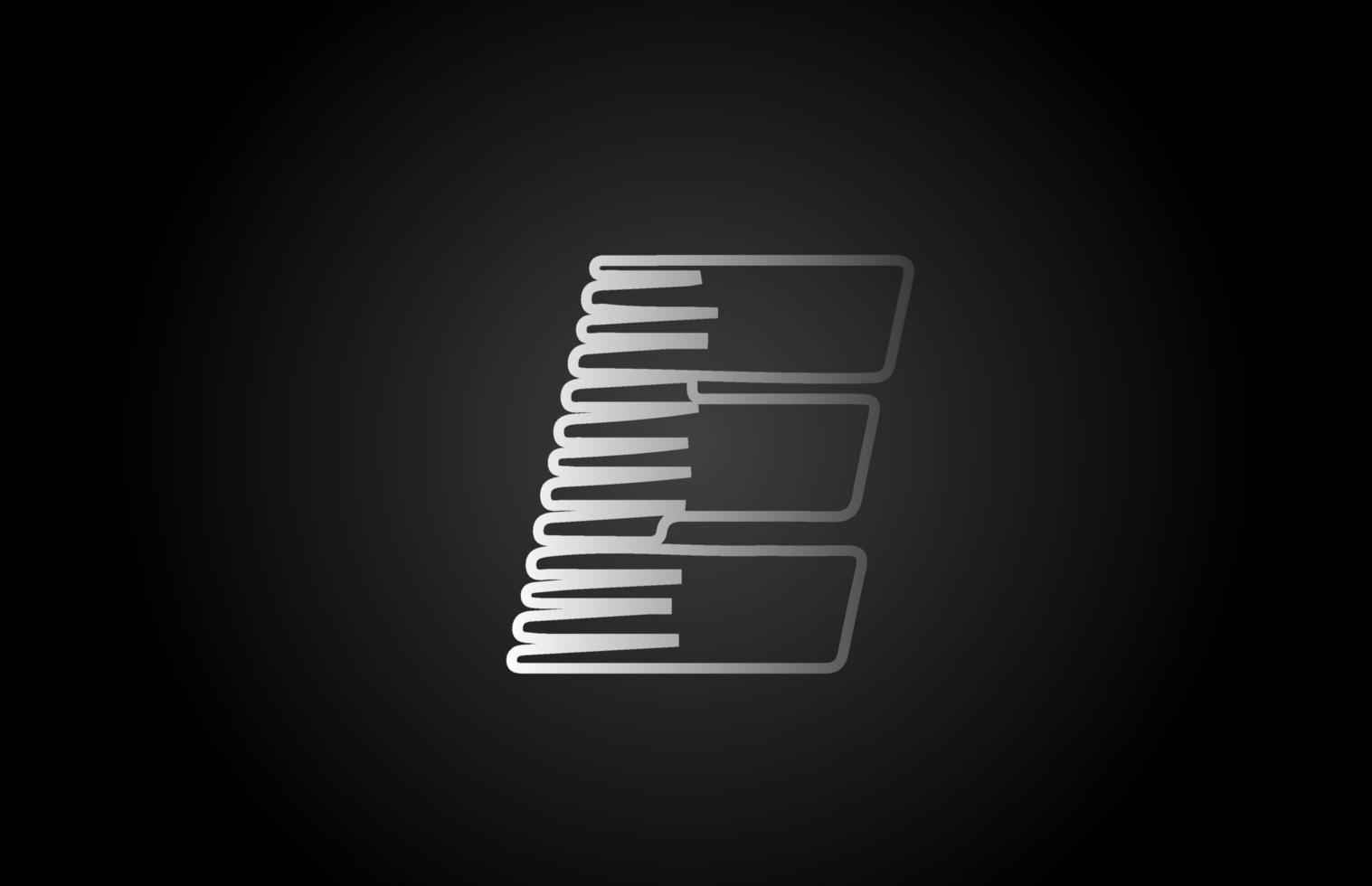 E white line alphabet letter logo icon. Simple line design for business and company vector
