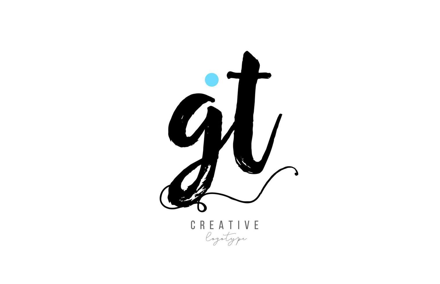 gt g t vintage letter alphabet combination logo icon handwritten design for company business vector