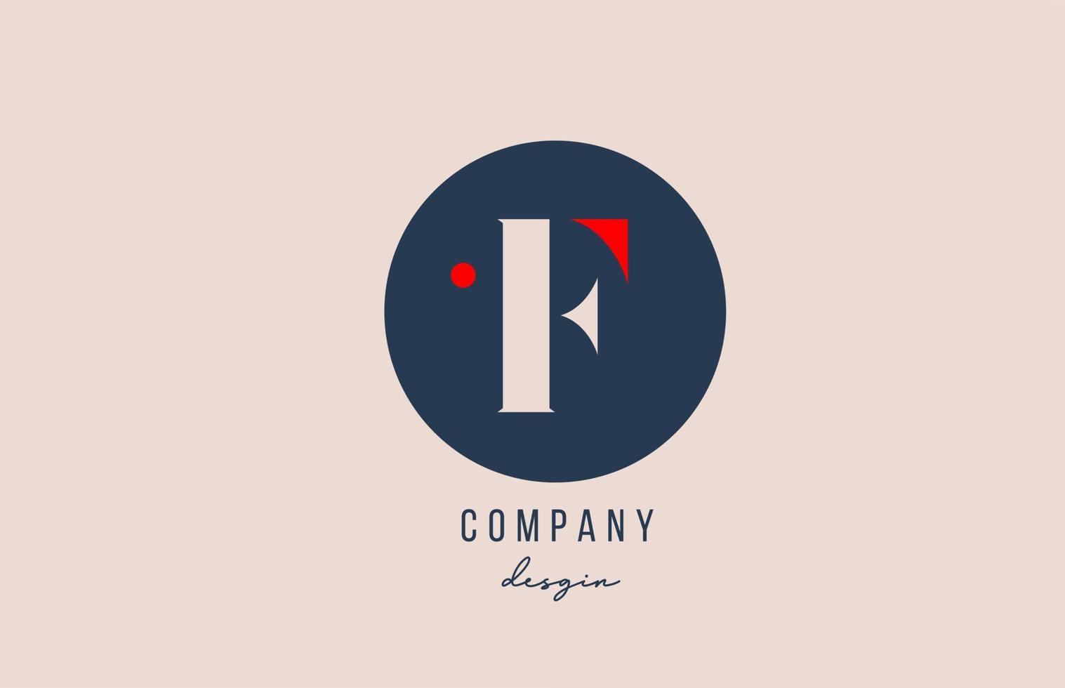 red dot F letter alphabet logo icon design with blue circle for company and business vector