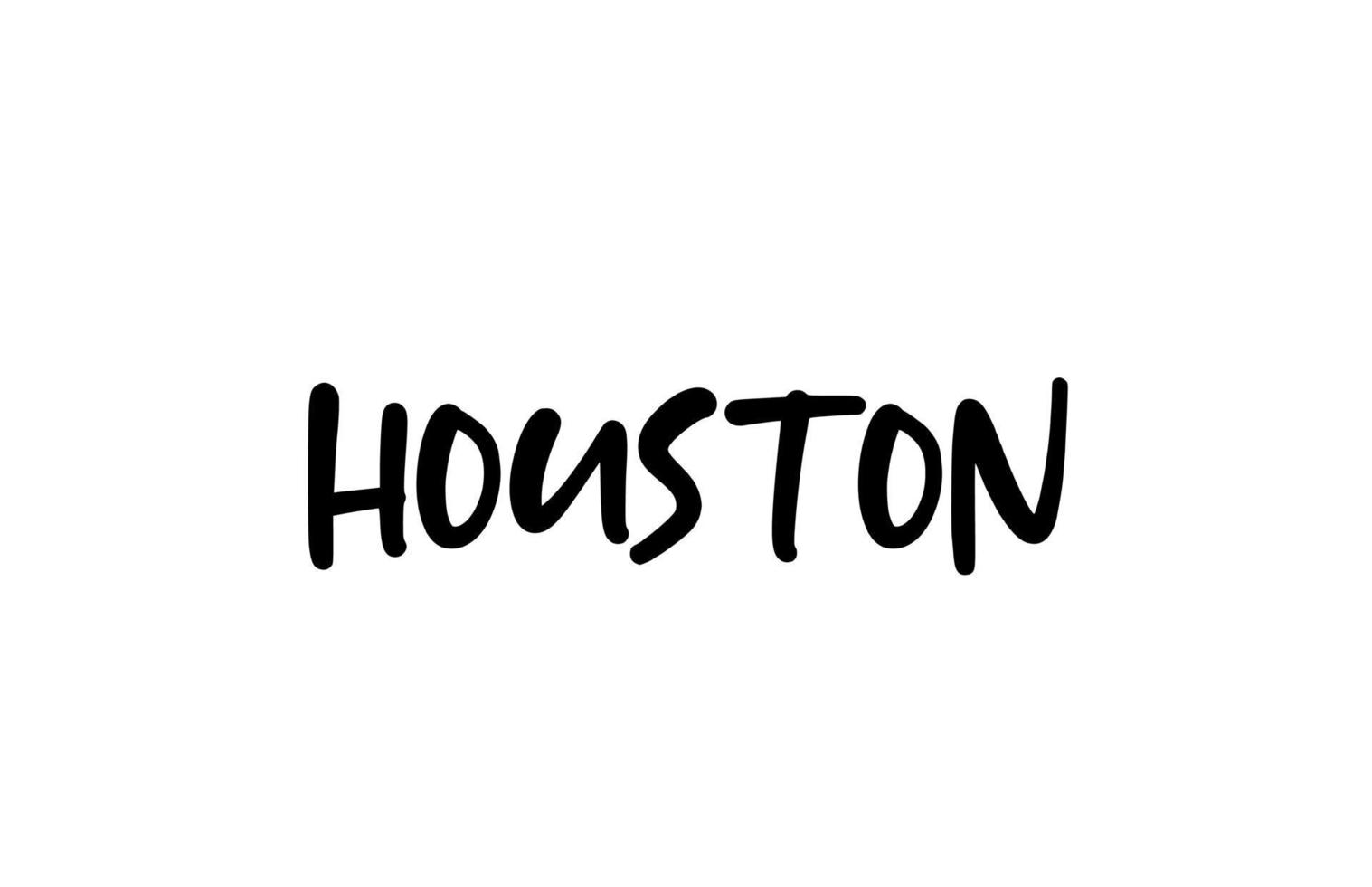 letras de la mano del texto de la palabra de la tipografía manuscrita de la ciudad de Houston. texto de caligrafía moderna. de color negro vector