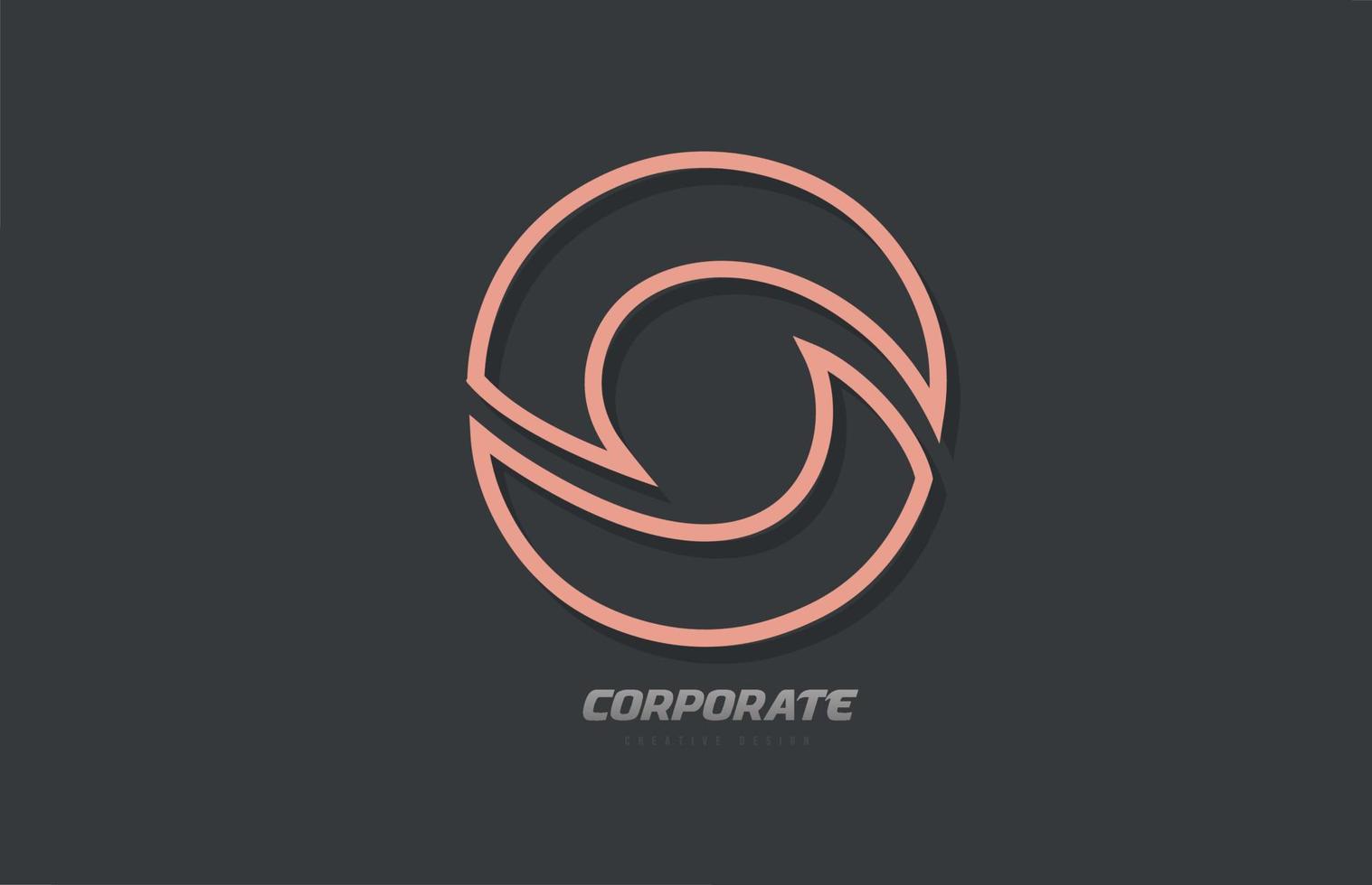 O alphabet letter line company business brown grey logo icon design vector