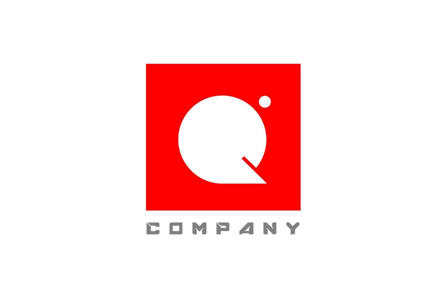 red white Q alphabet letter logo icon for business and company with dot design vector