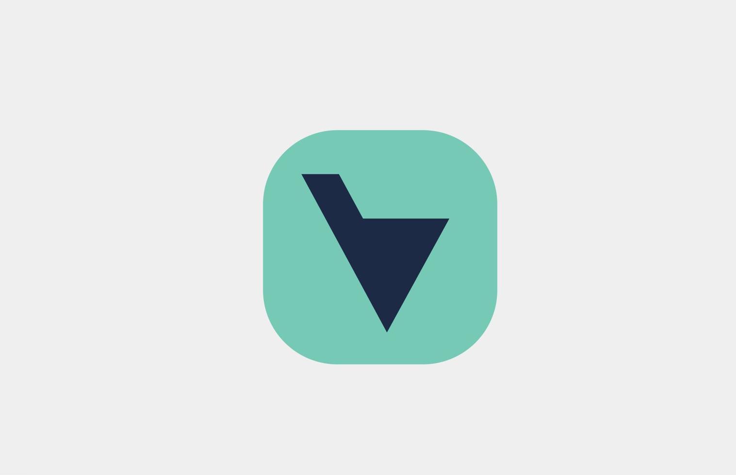 Alfabeto v verde icono cuadrado carta diseño de logotipo para empresa y negocio vector