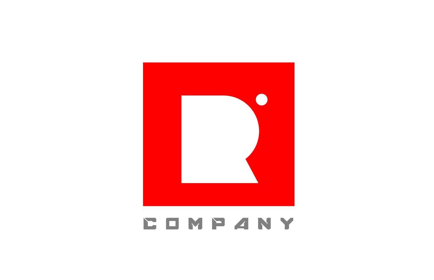red white R alphabet letter logo icon for business and company with dot design vector