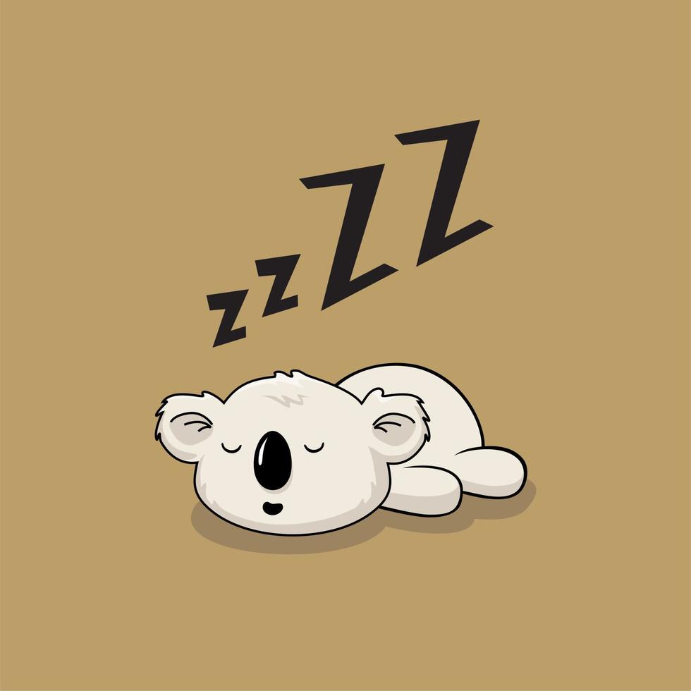 Lazy Koala Cartoon Sleeping Animals vector