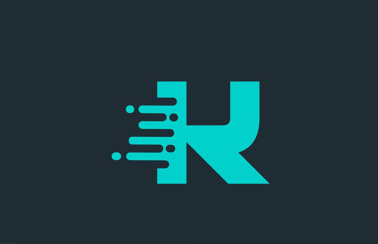 K icono de logotipo de letra del alfabeto azul con diseño de línea para empresa y negocio vector