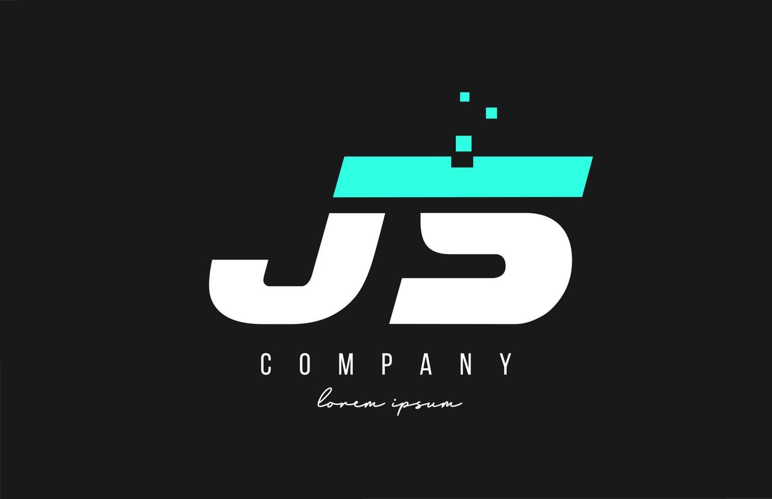 js j s alphabet letter logo combination in blue and white color. Creative icon design for business and company vector