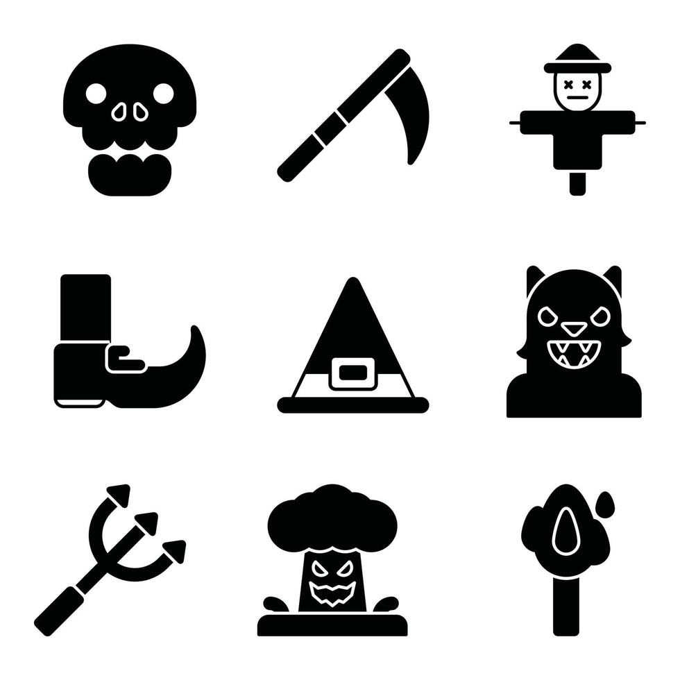 Halloween Glyph Icons Set 3653533 Vector Art at Vecteezy