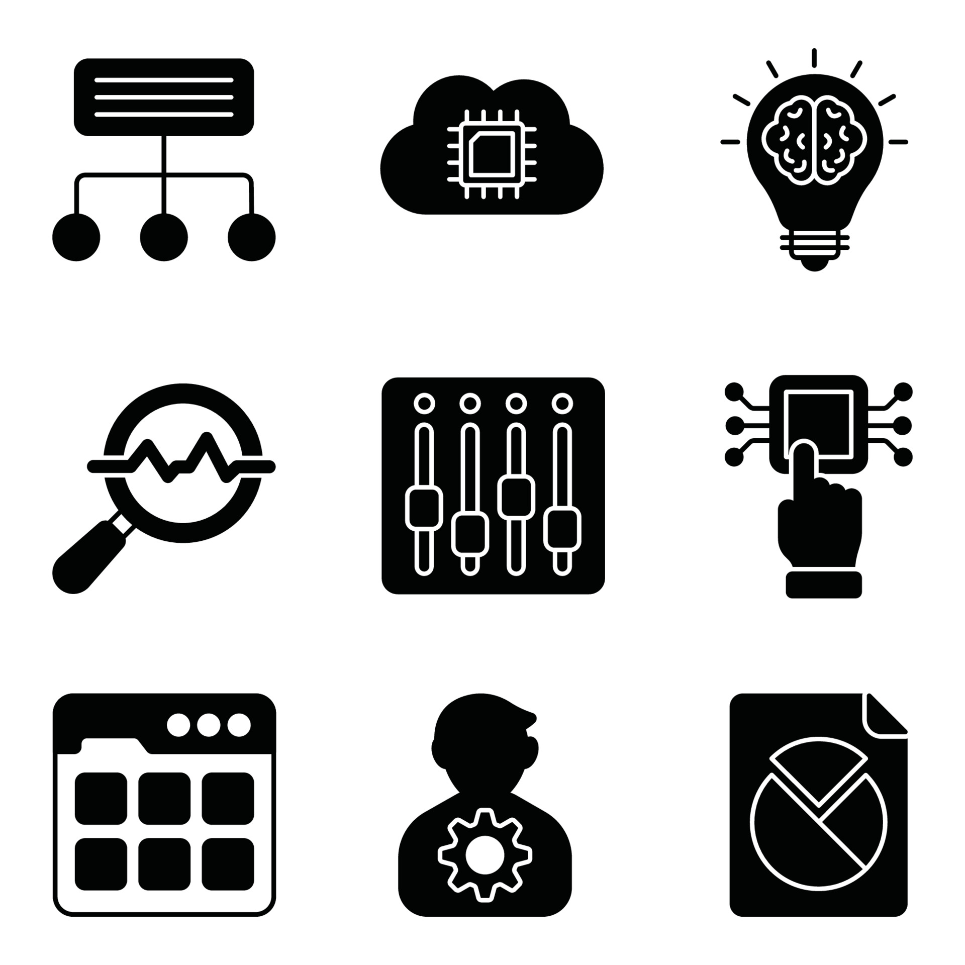 Machine Learning Glyph Icons Set 3653551 Vector Art at Vecteezy