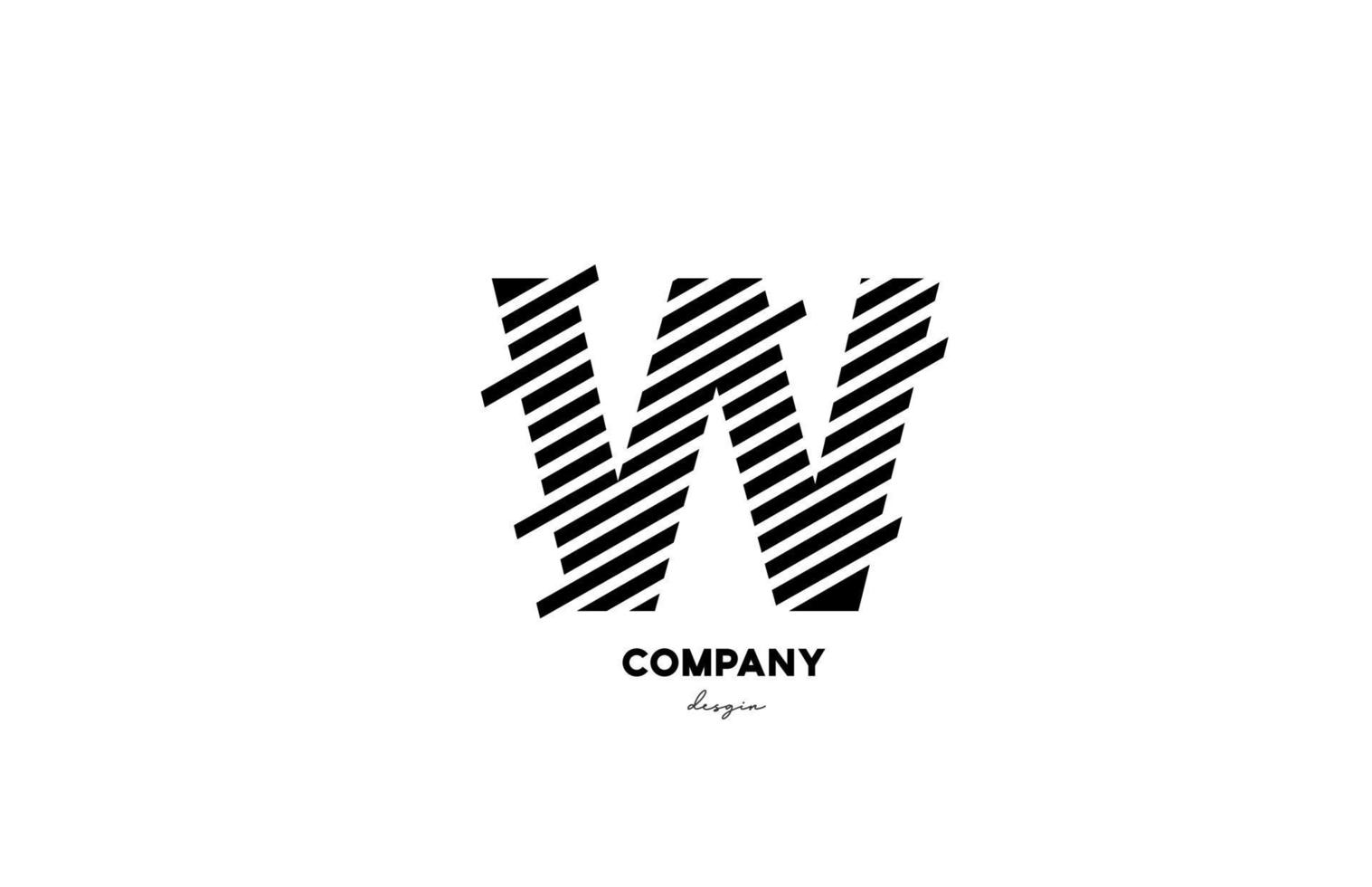 black and white W alphabet letter logo design icon for company and business vector