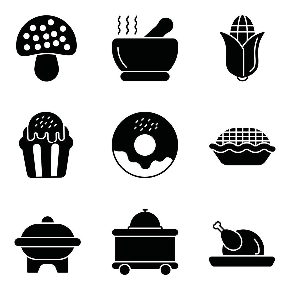 Food Icon Glyph Sets vector