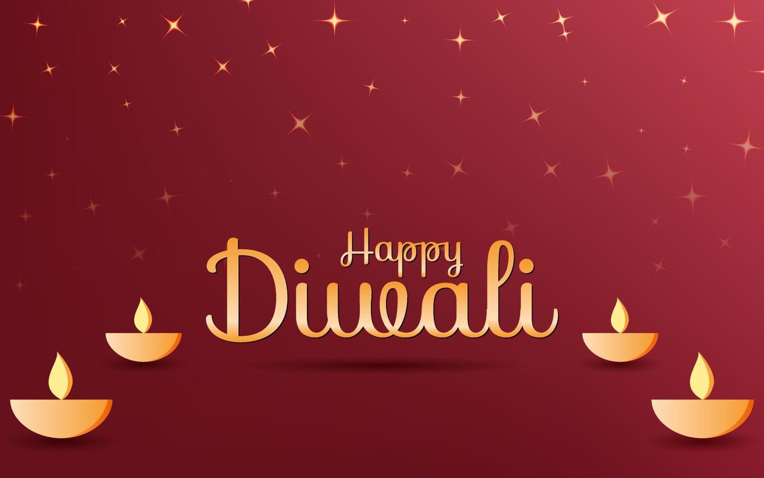 Happy Diwali vector illustration, Happy diwali vector banner illustration with diya - oil lamp, Diwali illustration with typography, creative Diwali Vector design for greeting card and background.