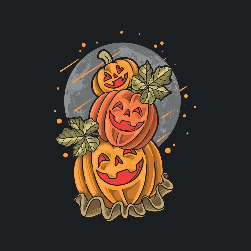 Cute Halloween Pumpkins vector