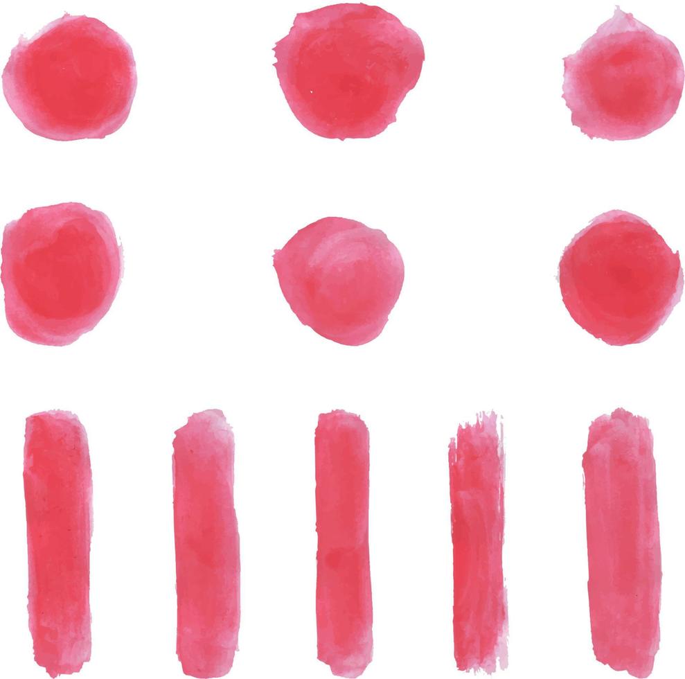 Red Water Color Brush Strokes and Paint Vector