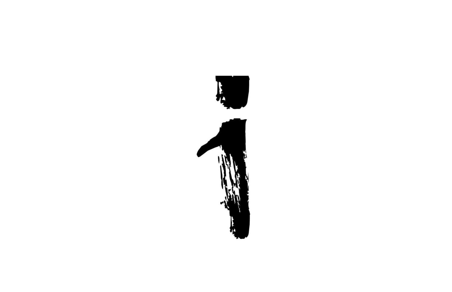 grunge i alfabeto letra logo icono. diseño vintage manuscrito. color blanco y negro para empresa y negocio vector