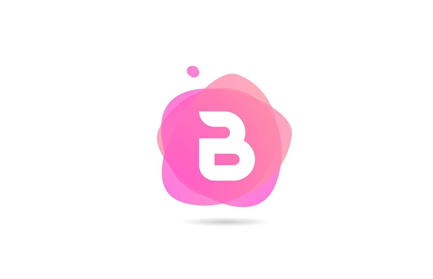 Logotipo de la letra del alfabeto b rosa blanco para empresa y negocio con diseño degradado. plantilla pastel para identidad corporativa vector