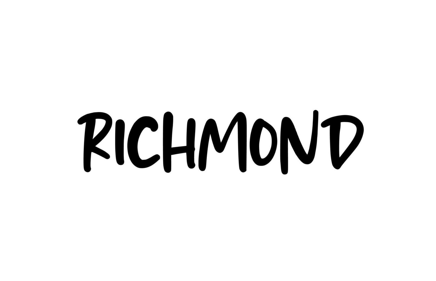 richmond city tipografía manuscrita palabra texto letras a mano. texto de caligrafía moderna. de color negro vector