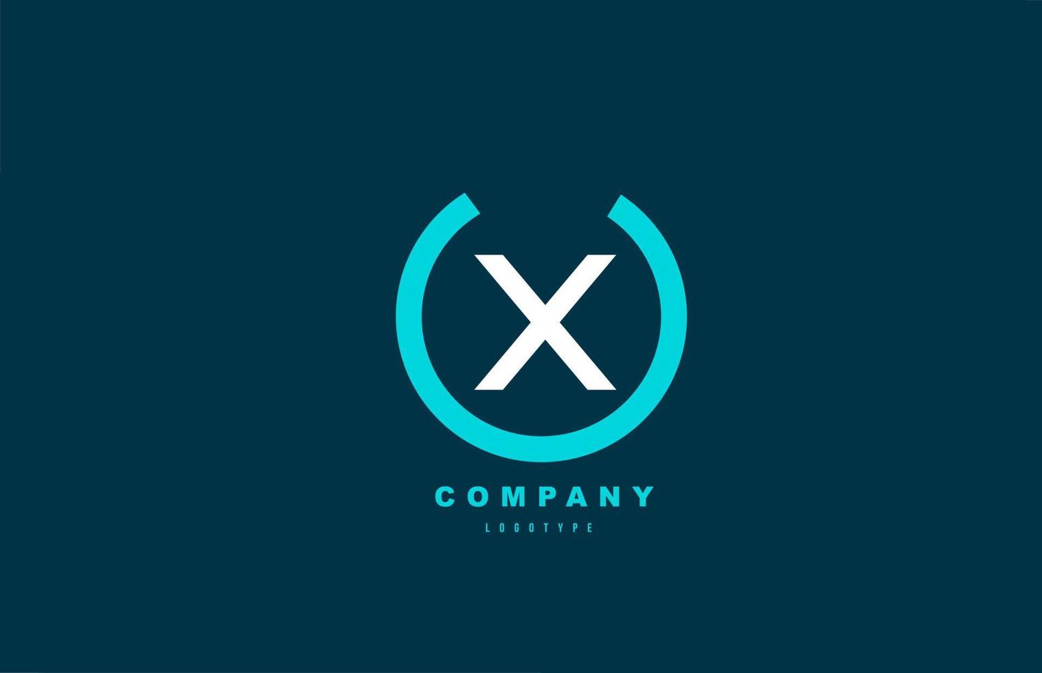 X white and blue letter logo alphabet icon design for company and business vector