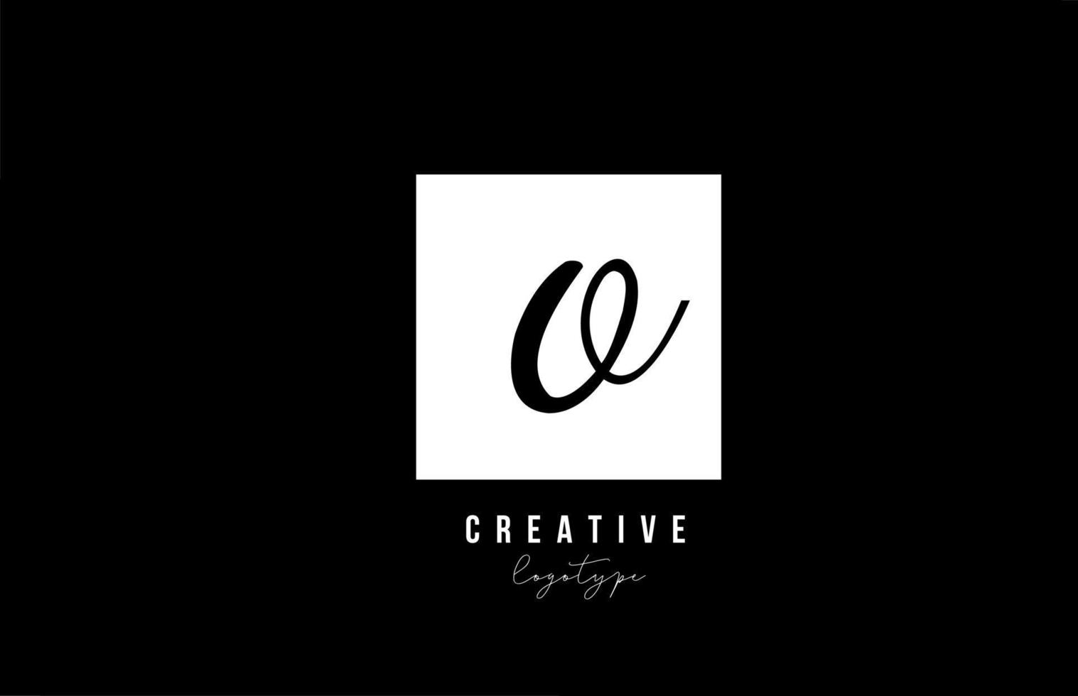 simple O black and white square alphabet letter logo icon design for company and business vector