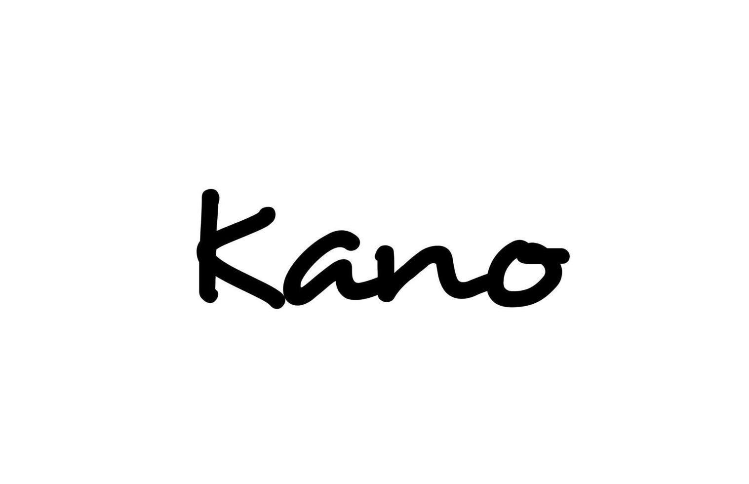 Kano city handwritten word text hand lettering. Calligraphy text. Typography in black color vector