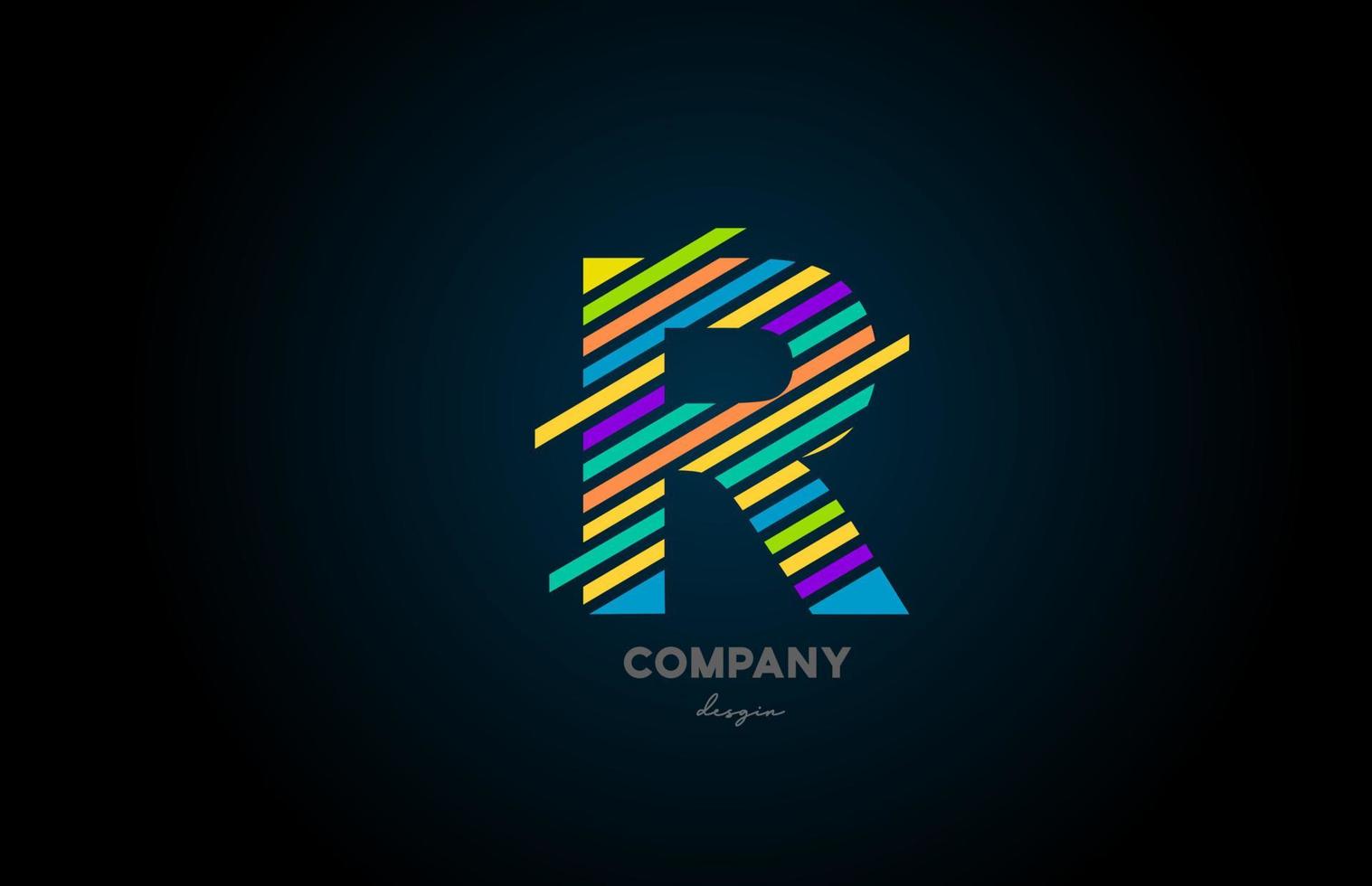 colored letter logo R alphabet icon design for business and company vector