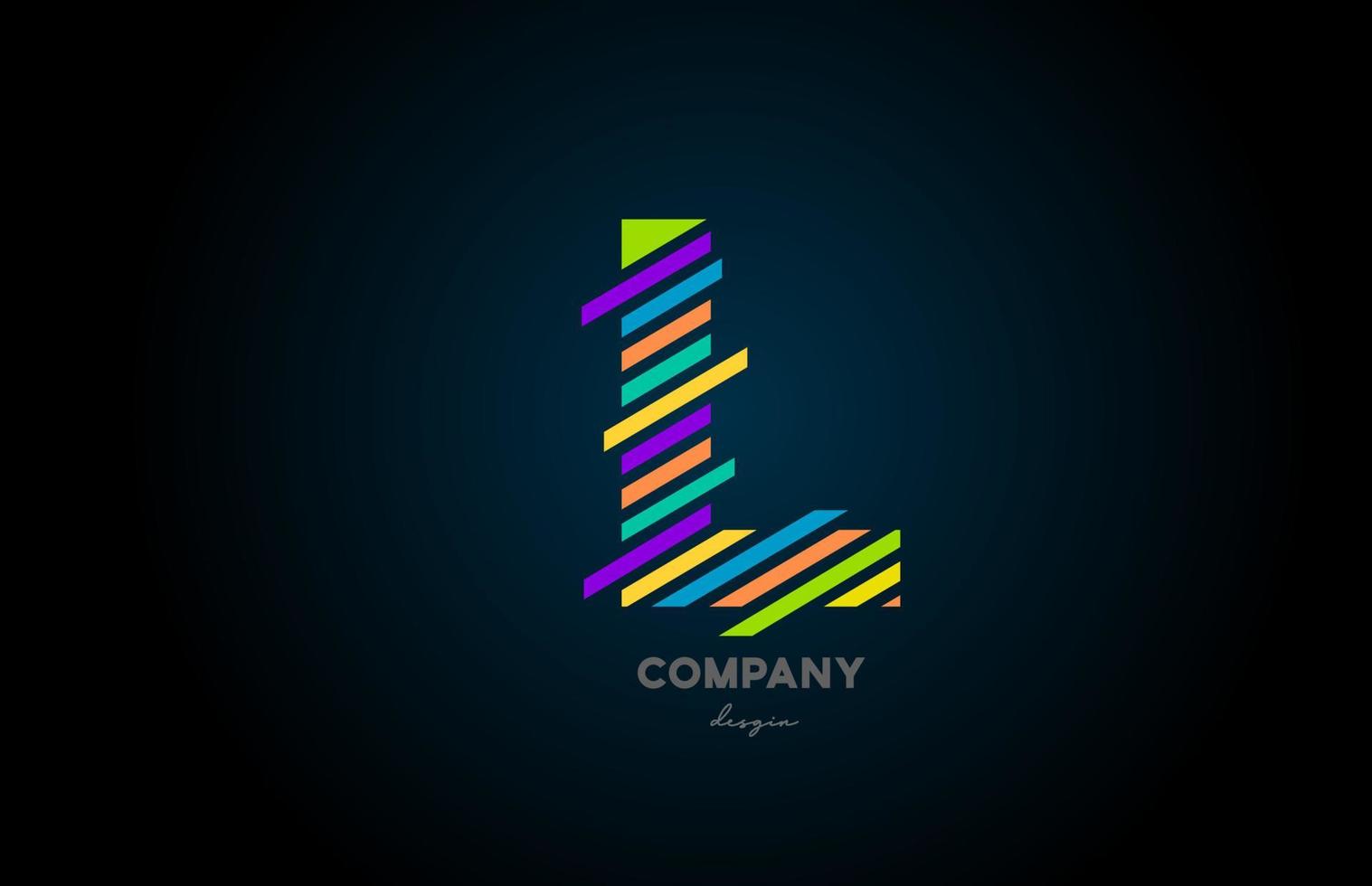 colored letter logo L alphabet icon design for business and company vector