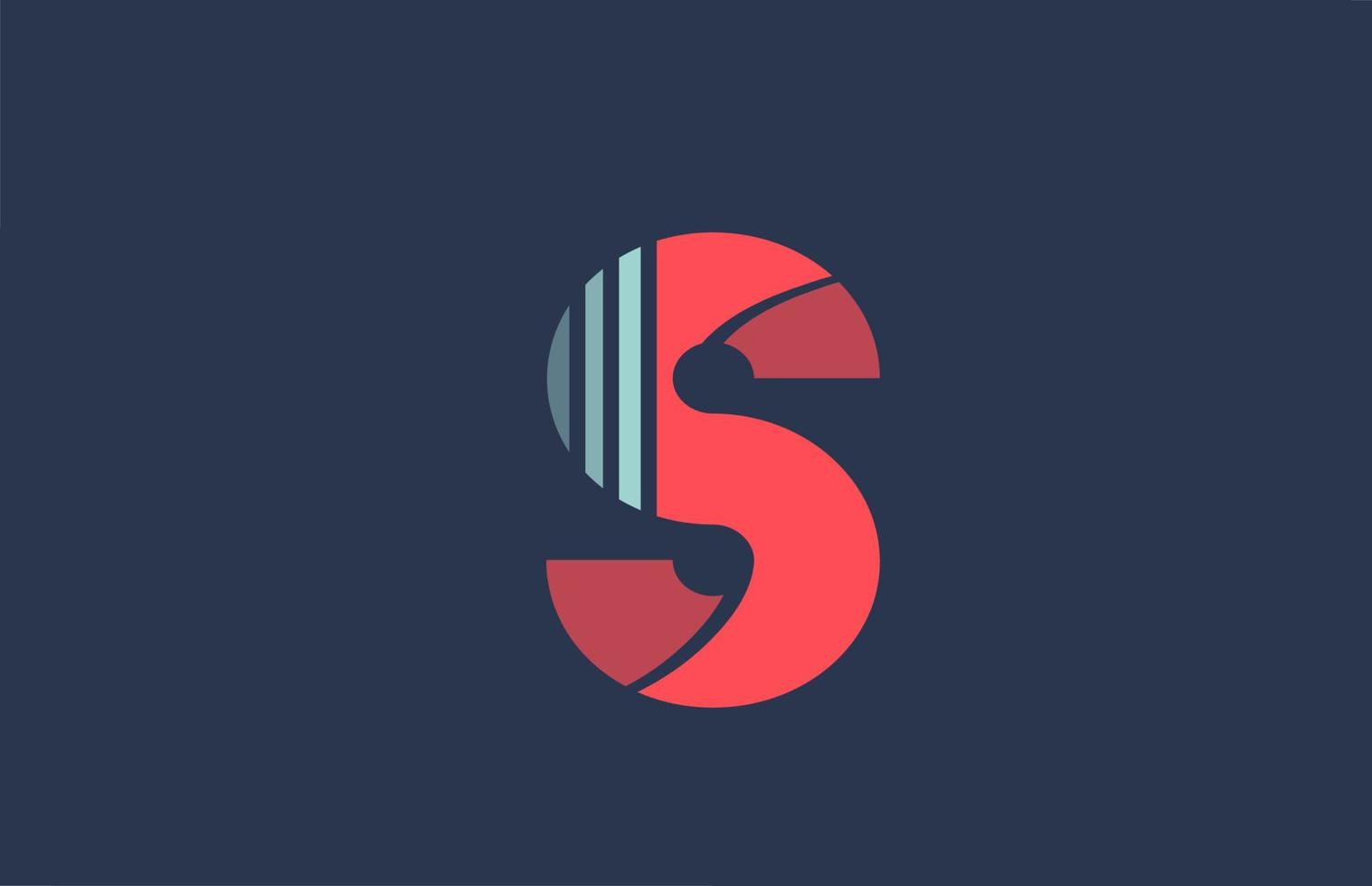 S rojo azul letra del alfabeto icono de logotipo para empresa y negocio con diseño de línea vector