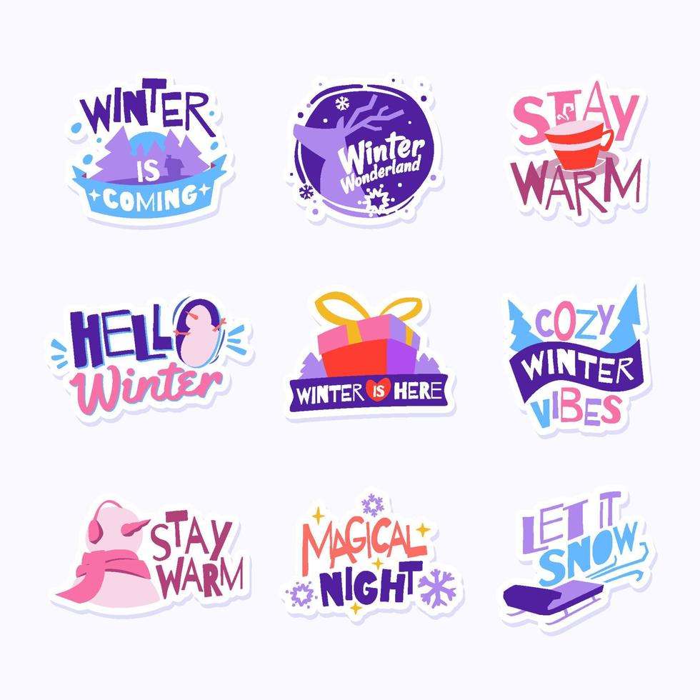 Badge or Sticker of Greeting Winter vector