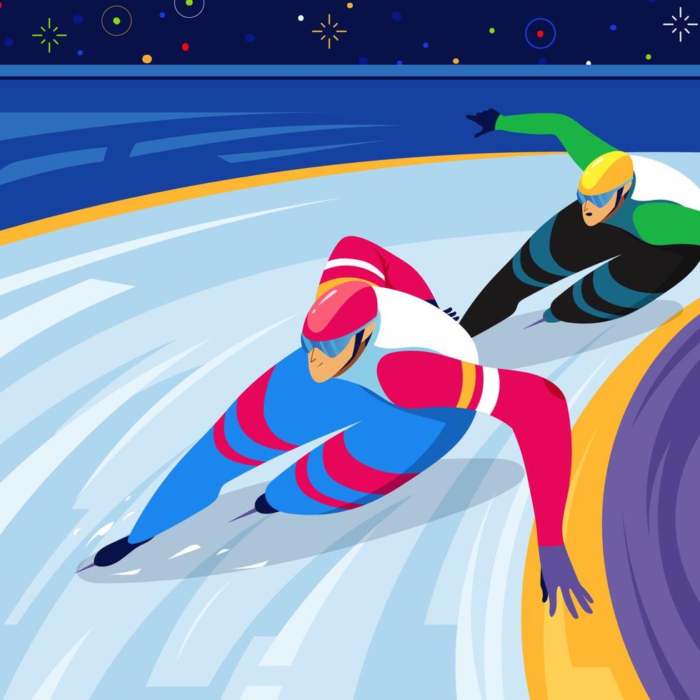 ilustración de carrera de patinaje de velocidad vector