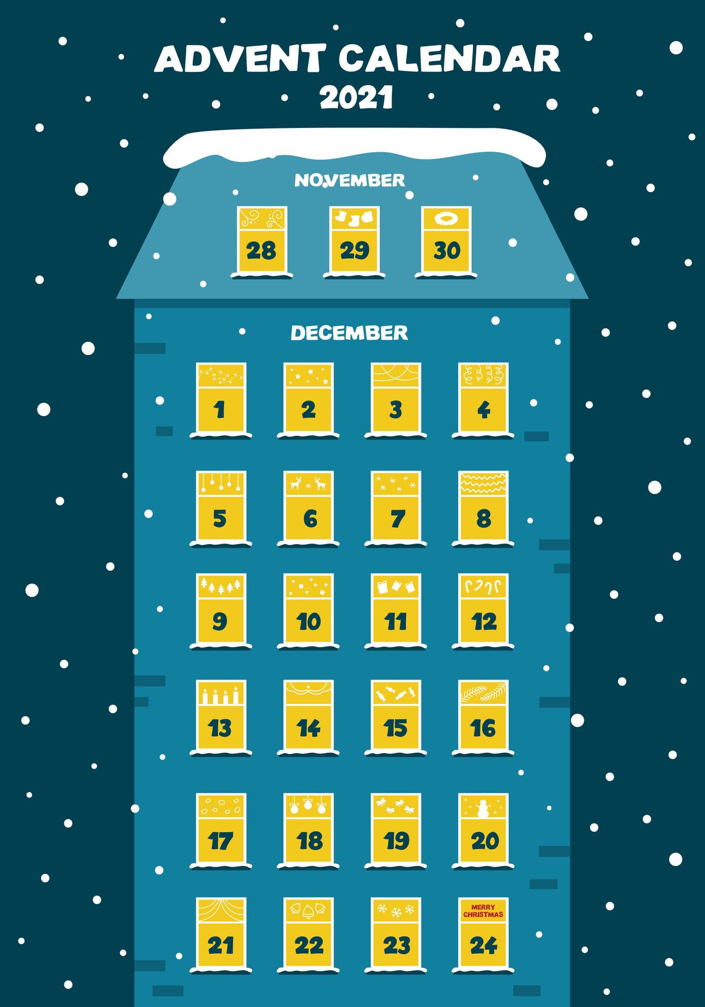 advent calendar house with windows 3656240 Vector Art at Vecteezy