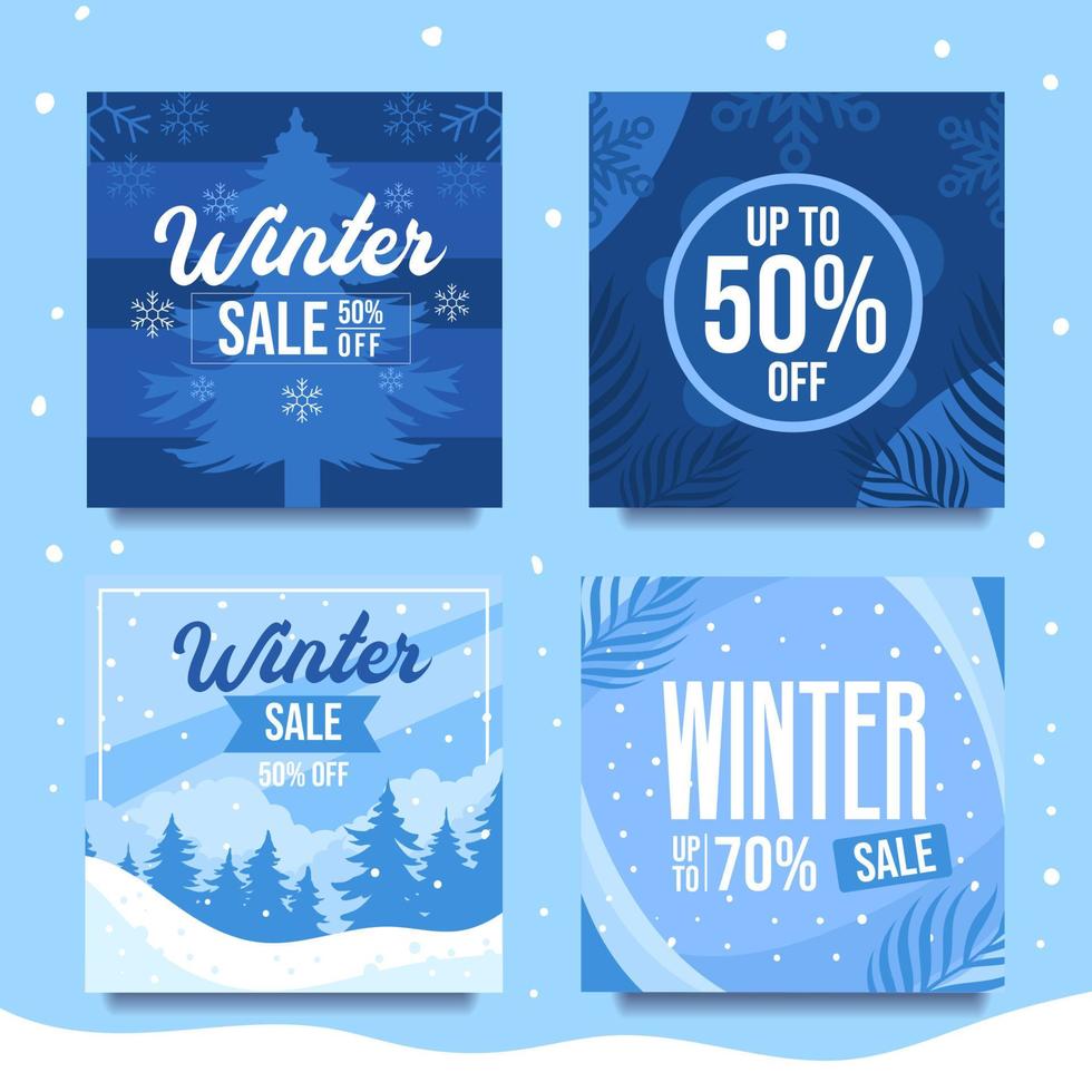 Winter Sale Social Media Promo Design vector
