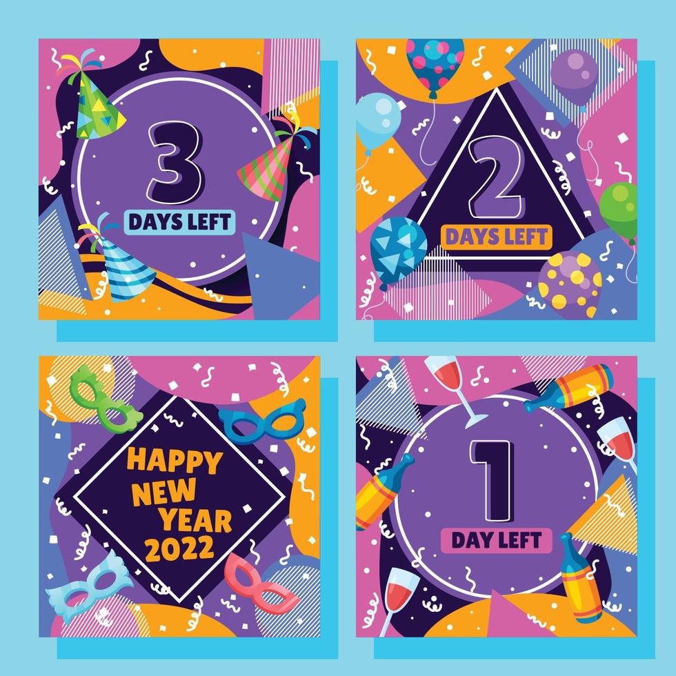New Year Count Down Instagram Post vector