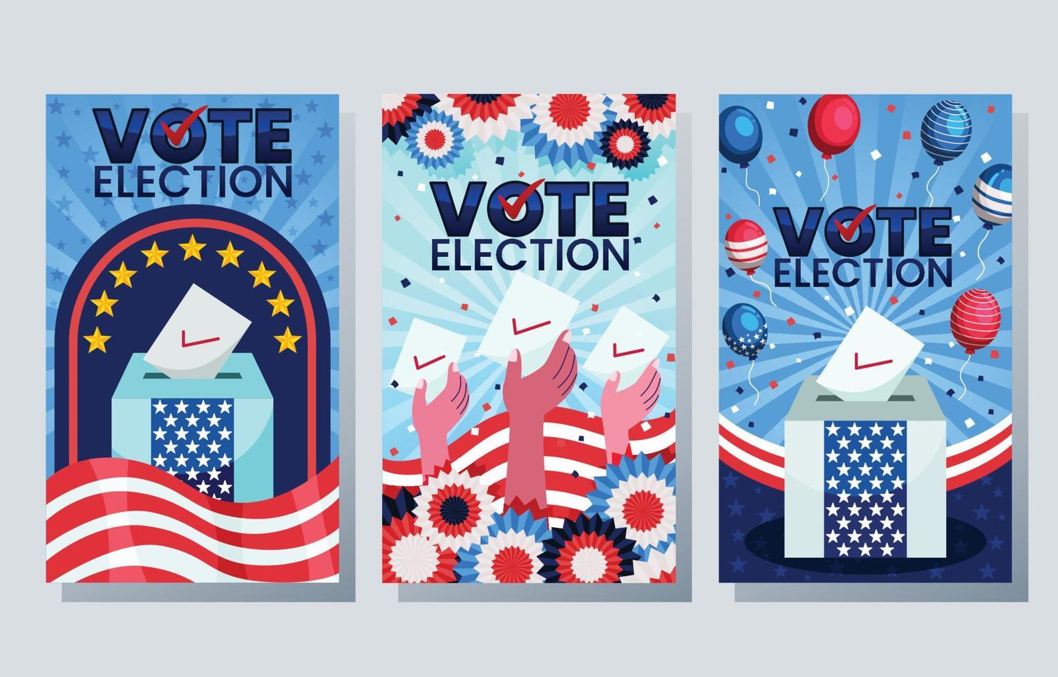 General US Election Banner Collection Set vector