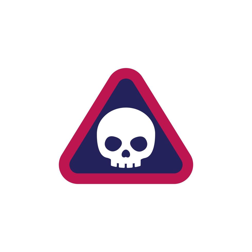 danger warning sign with a skull vector