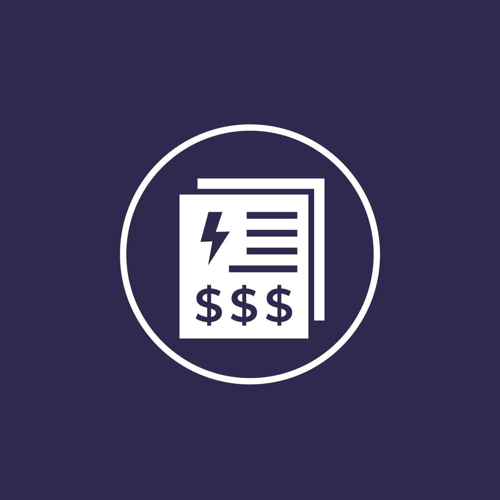 electricity utility bill icon in circle vector