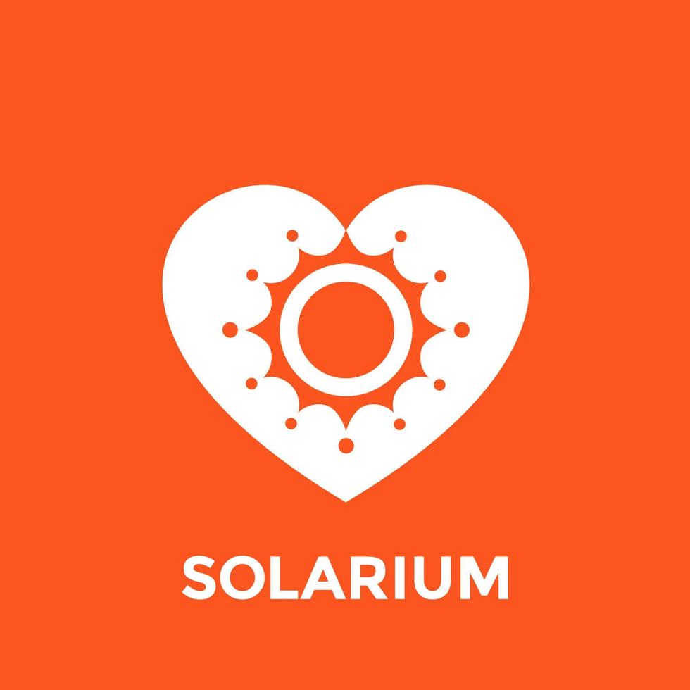 solarium logo, sun and heart vector
