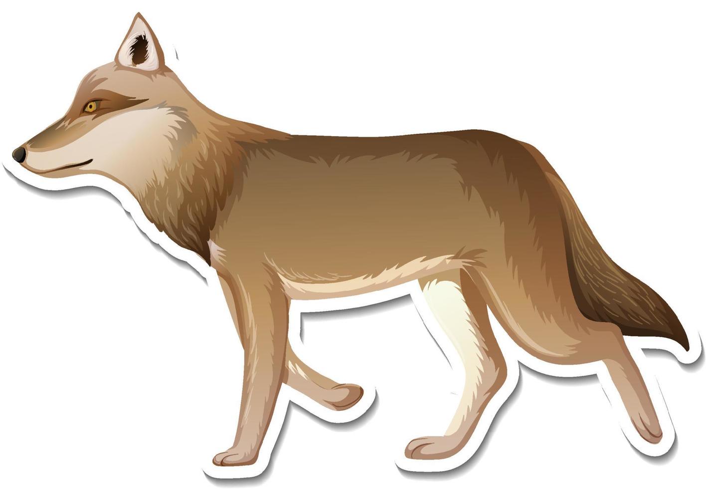 A sticker template of fox cartoon character vector