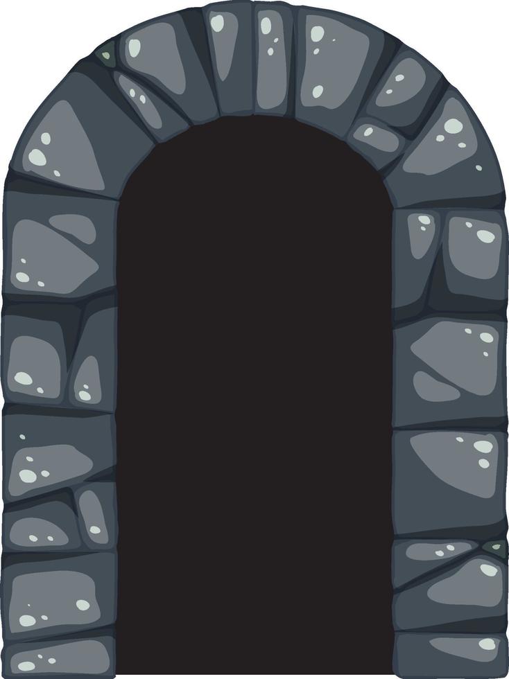 Arco de piedra en estilo de dibujos animados sobre fondo blanco. vector