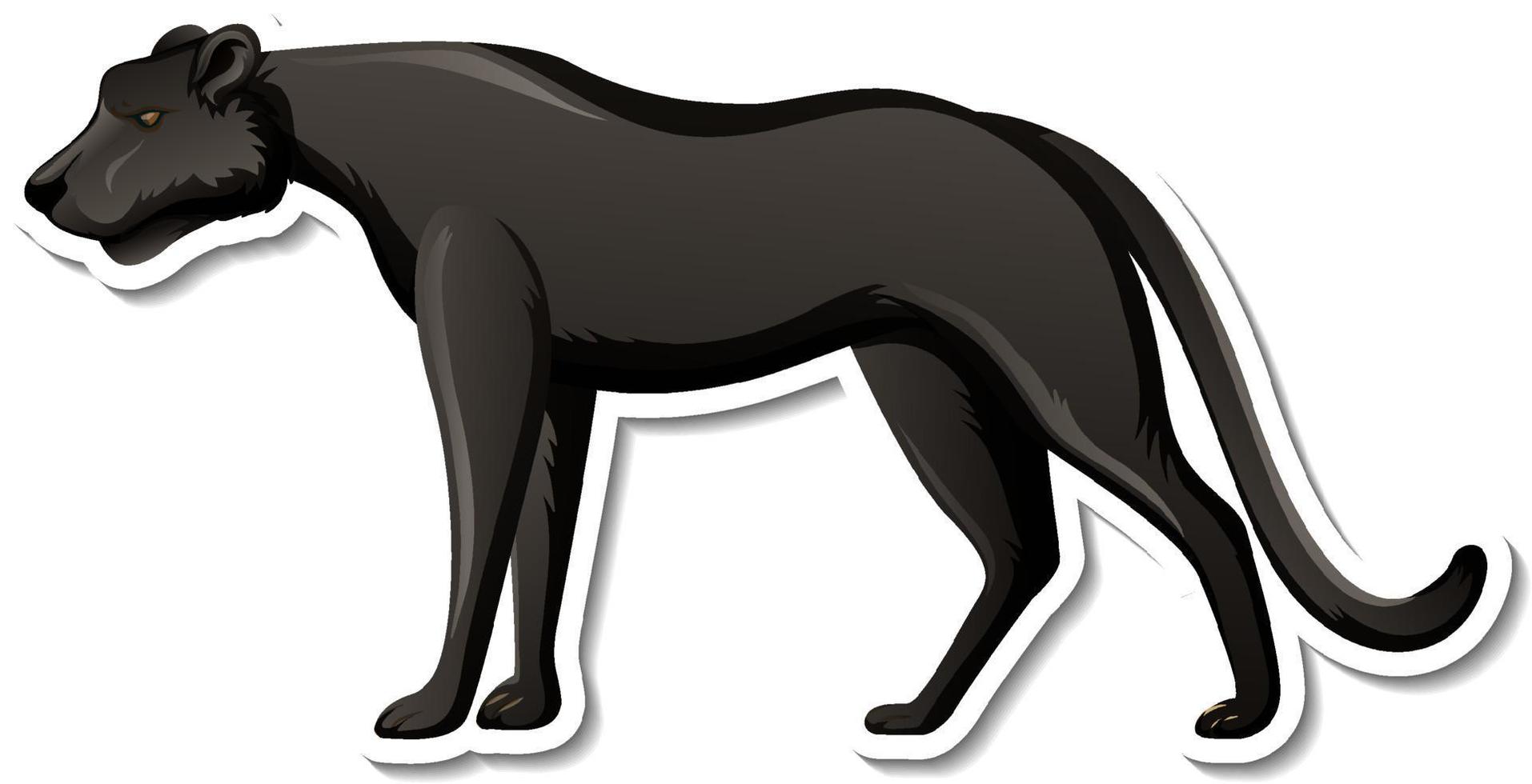 A sticker template of black panther cartoon character vector