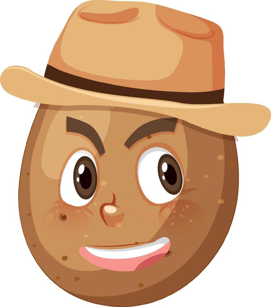 Potato cartoon character with facial expression vector