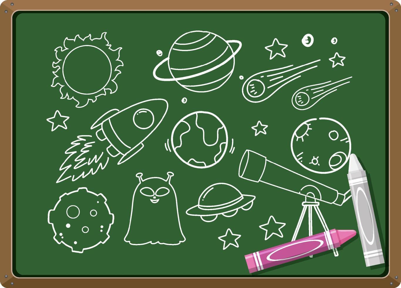Hand drawn science element on chalkboard vector