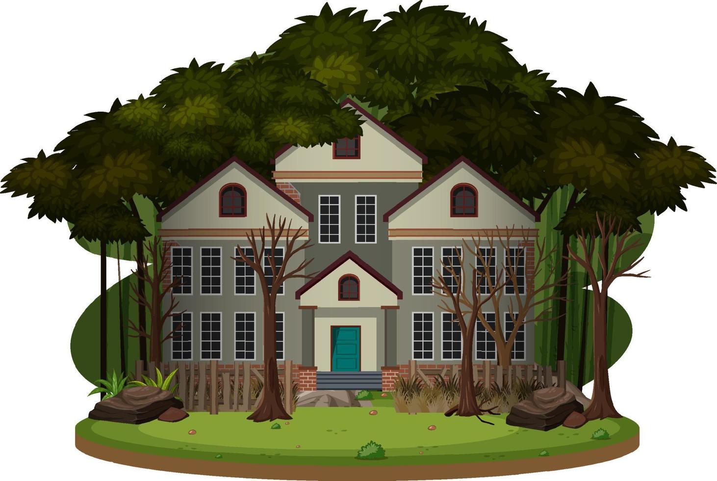 An old spooky house in the woods vector