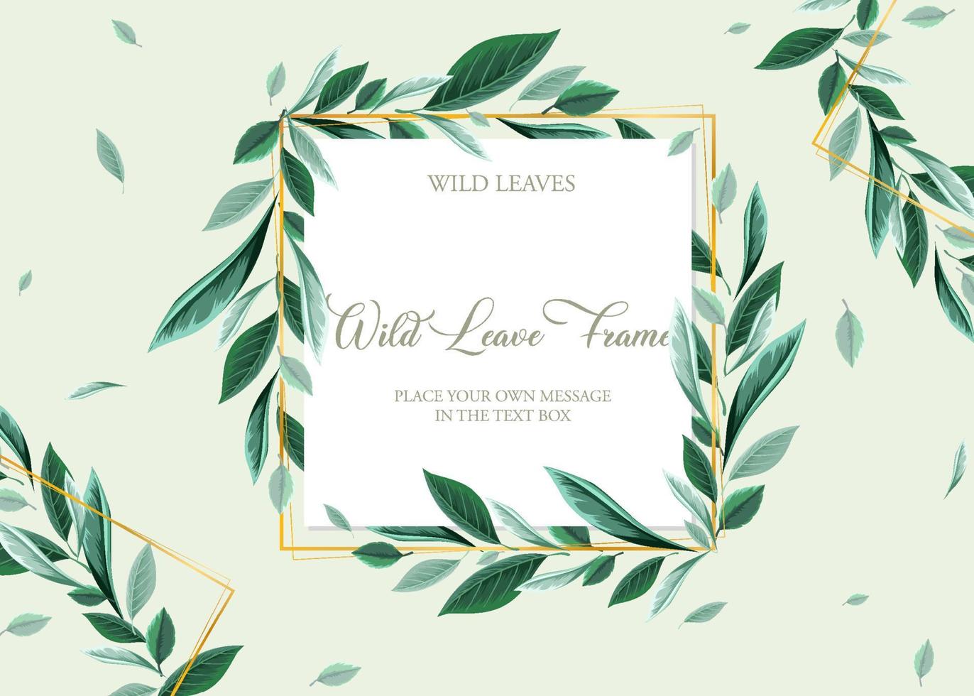 Square frame of tropical foliage card template vector