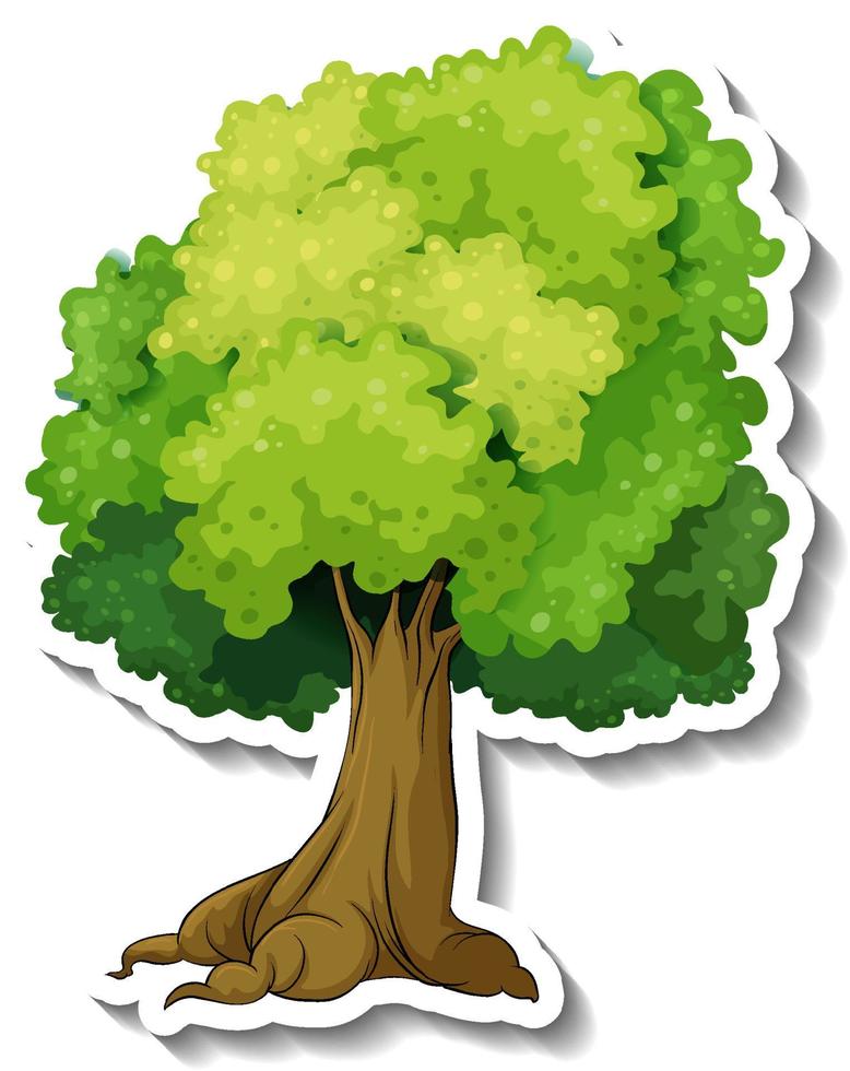 Tree sticker on white background vector