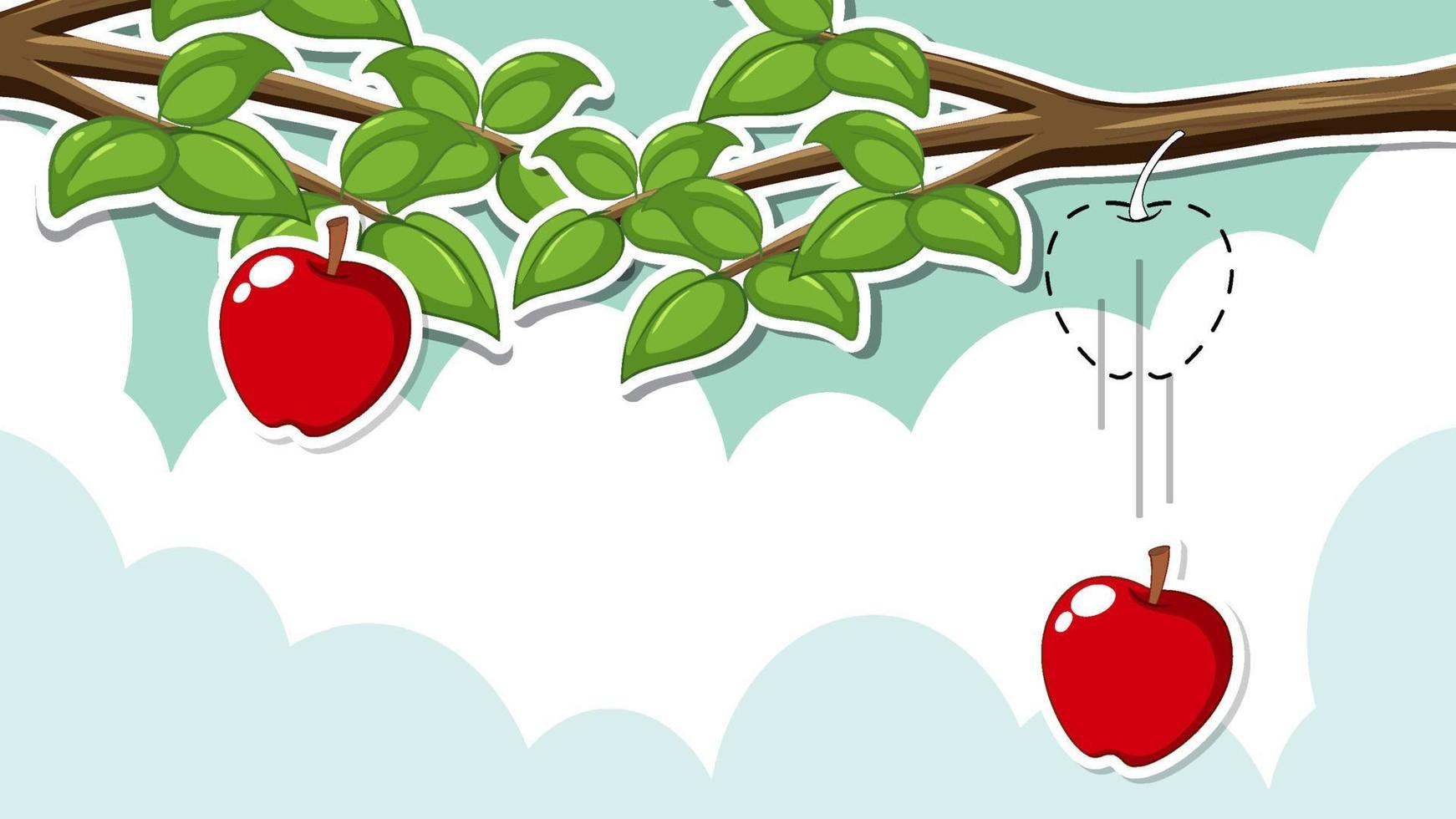 Thumbnail design with falling apple for gravity experiment vector