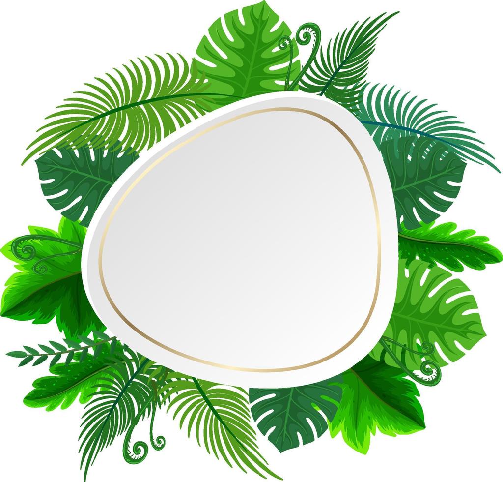 Tropical foliage frame template vector