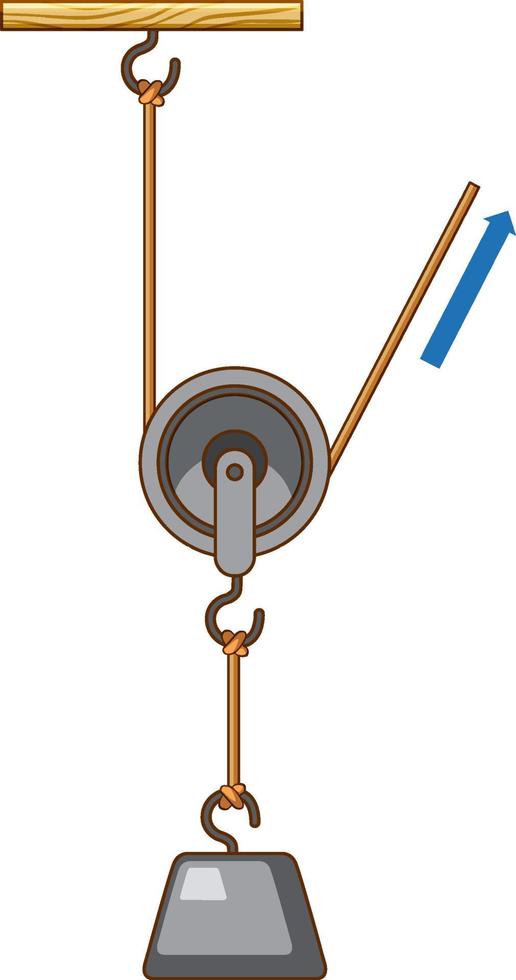 Science experiment on force and motion with pulley vector